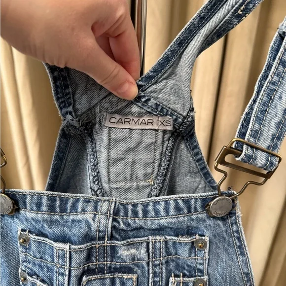 Carnage Distressed Blue Denim Overalls - Picture 3 of 3